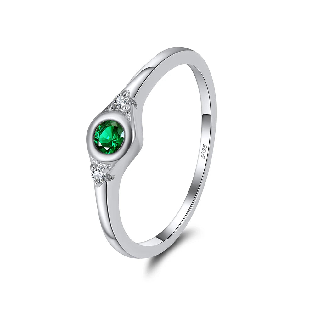 LuxeAura Green CZ Stackable Ring-Modern Active