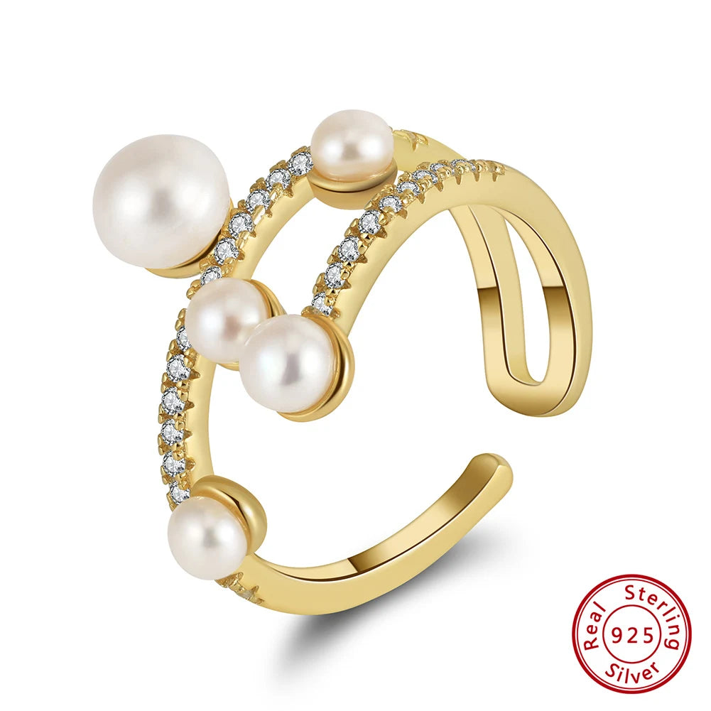 Elegant Fusion Pearl Stack Ring-Modern Active