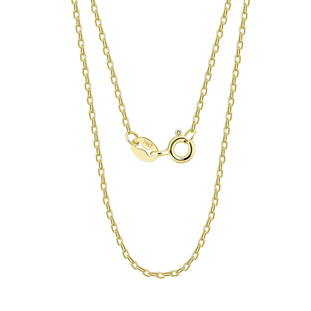 Eternal Elegance 14K Solid Gold Cable Chain Necklace-Modern Active