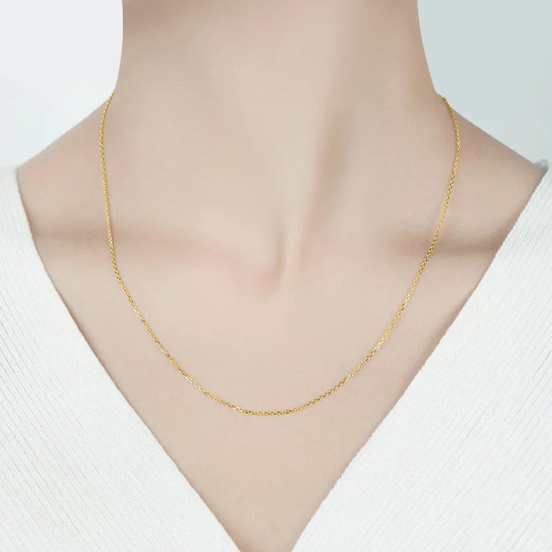 Eternal Elegance 14K Solid Gold Cable Chain Necklace-Modern Active