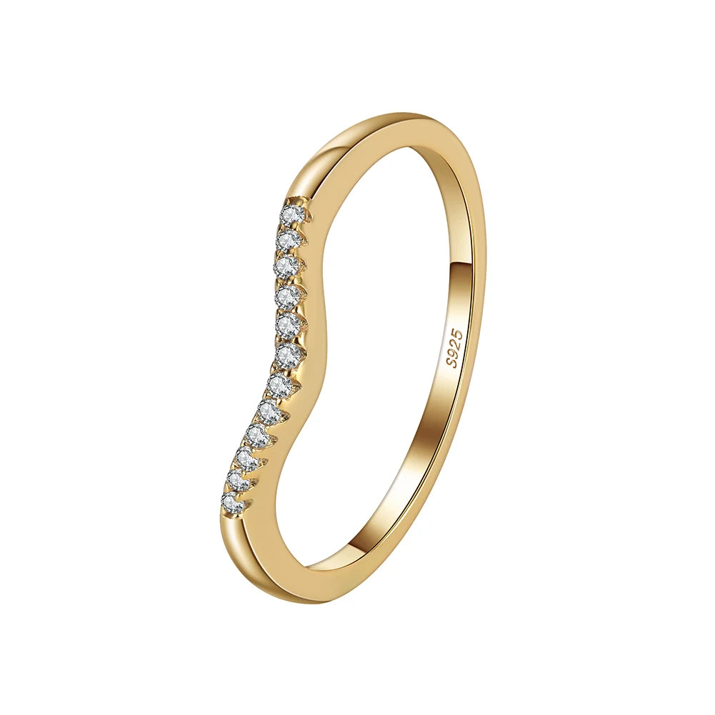 LuxeAura Wavy Stackable Ring-Modern Active