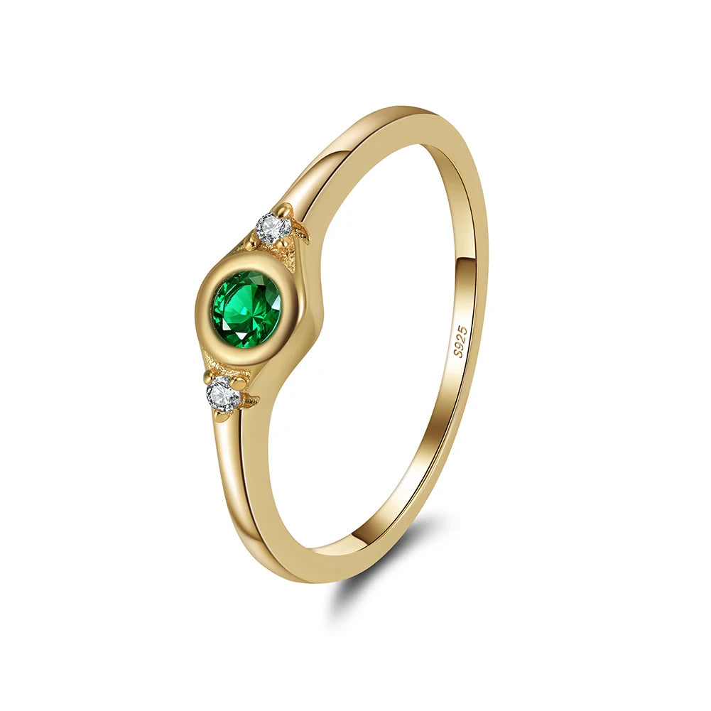 LuxeAura Green CZ Stackable Ring-Modern Active