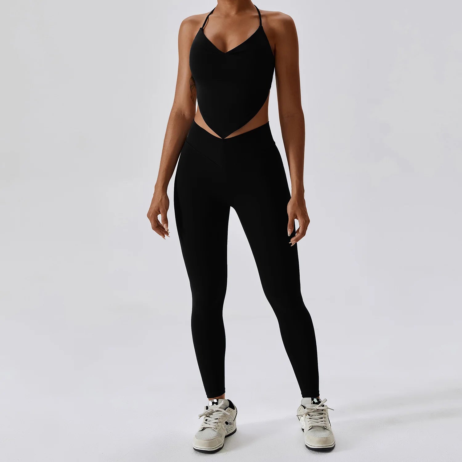 High Waist Chic: Two-Piece Activewear Vest Leggings Set-Modern Active